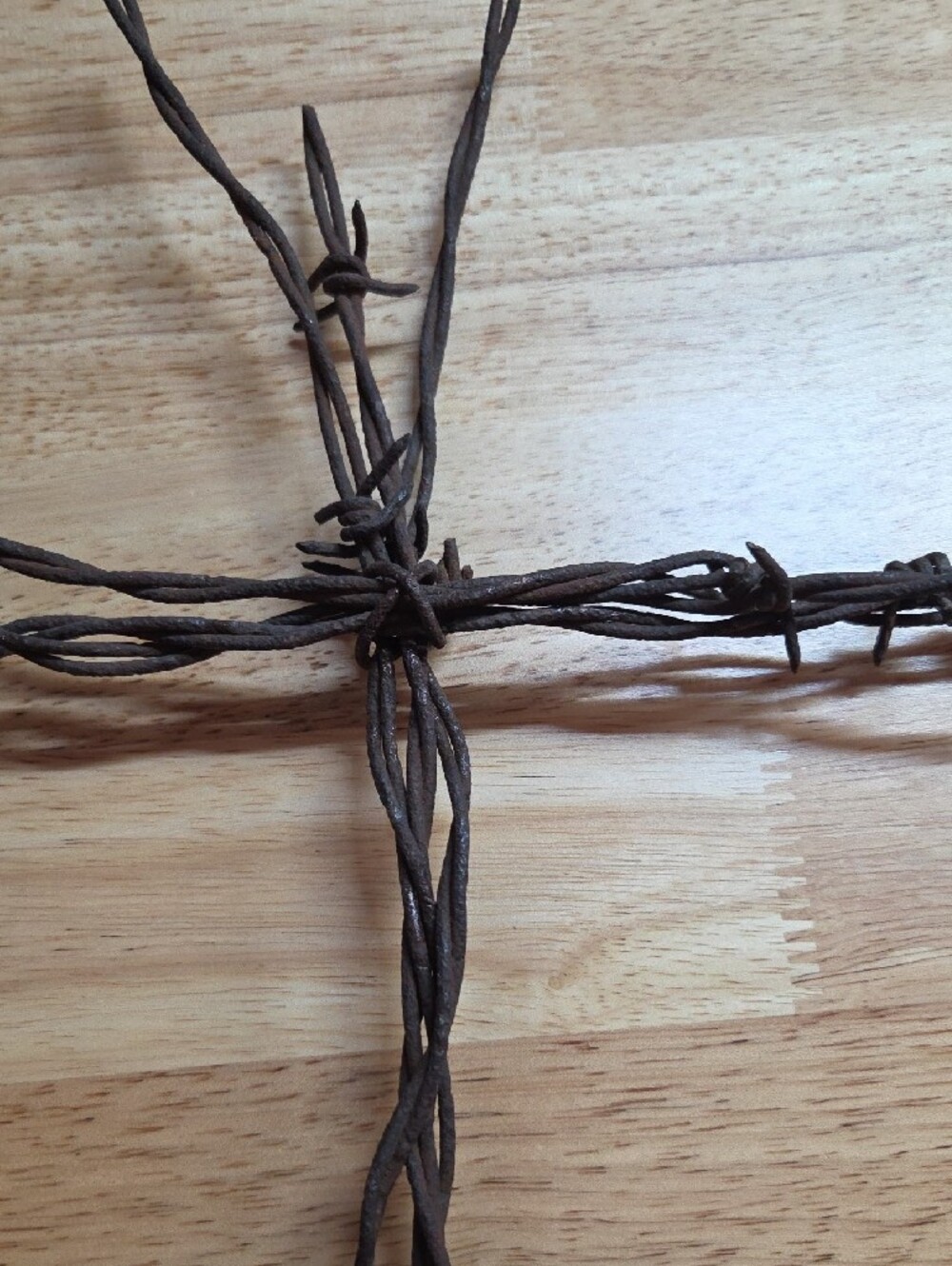 Rustic  Barbed Wire Cross - Picture 3 of 5